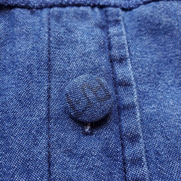 Vintage LS Maxi Dress Sz XL Blue Teacher Lagenlook 80s Bird Patch Knit & Woven - Picture 6 of 12